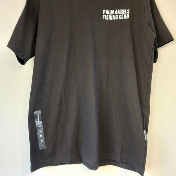Palm Angels Men T-Shirt Sz M Fisherman Club Embroidered Women Fish Graphic NWT - Picture 7 of 16